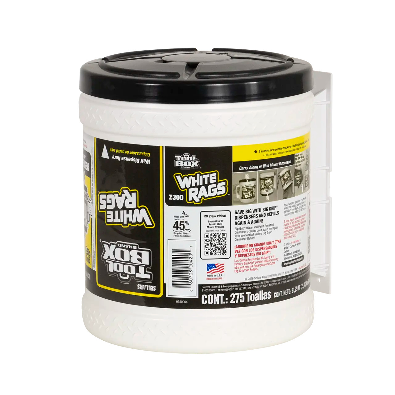 TOOLBOX® Z300 Wipers - Big Grip® Dispenser White (275 Sheets