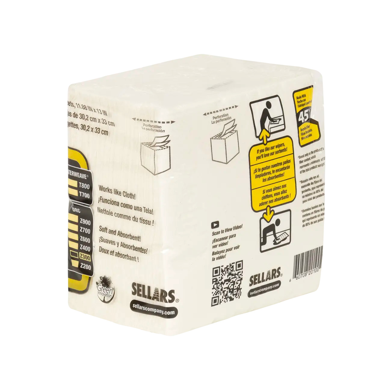 TOOLBOX® Z300 Wipers - Quarterfold White (90 Sheets) | High