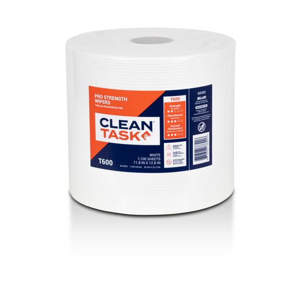 Pro Strength Wipers T600 - Jumbo Roll, White, 1,100 Sheets