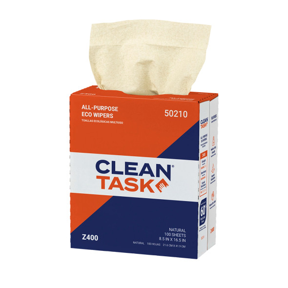 All-Purpose Eco Z400 Wipers - Pop-Up Box, Natural, 100 Sheets