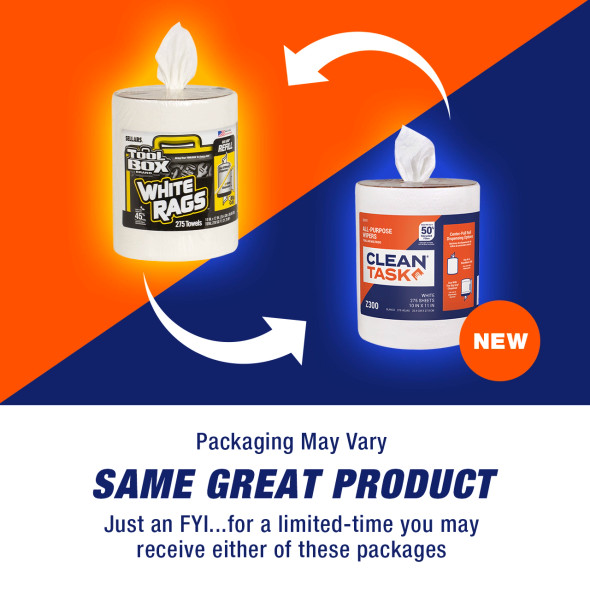 TOOLBOX® Z300 Wipers - Big Grip® Refill White, 275 sheets for industrial cleaning