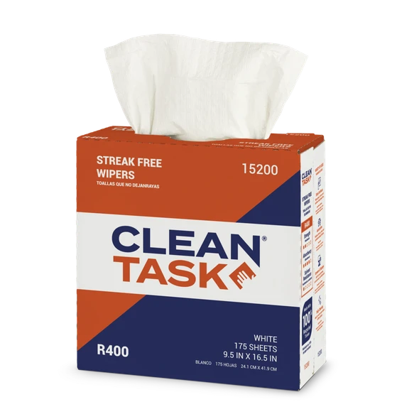 STREAK-FREE R400 WIPERS - POP-UP BOX, WHITE, 175 SHEETS