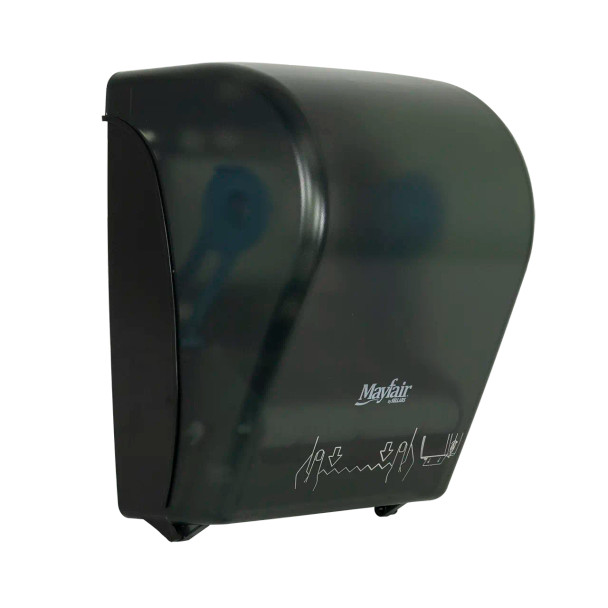 Mayfair commercial manual hands-free paper towel dispenser angled right for offices, schools, healthcare facilities and industrial restrooms