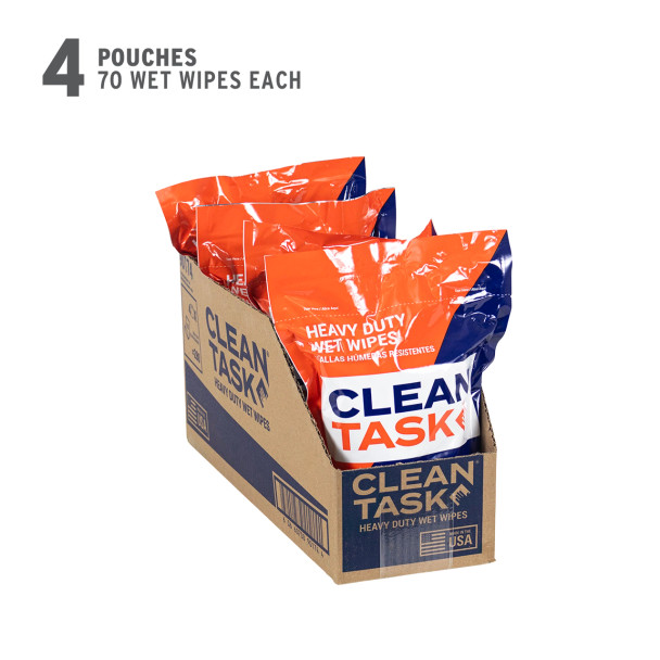 Clean Task Heavy Duty Wet Wipes refill pack containing 70 industrial cleaning wipes for the Big Grip dispenser