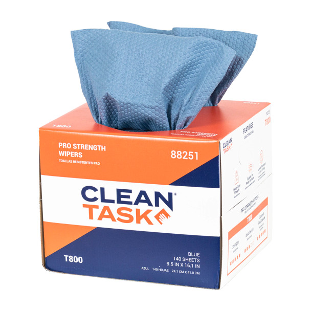 Pro Strength Wipers T800 - Double-Take® Pop-Up Box, Blue, 140 Sheets