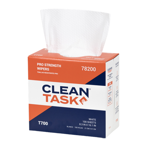 Pro Strength Wipers T700 - Pop-Up Box, White, 100 Sheets
