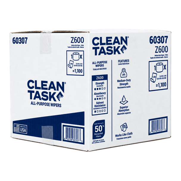 ALL-PURPOSE Z600 WIPERS – JUMBO ROLL, WHITE, 1,100 SHEETS