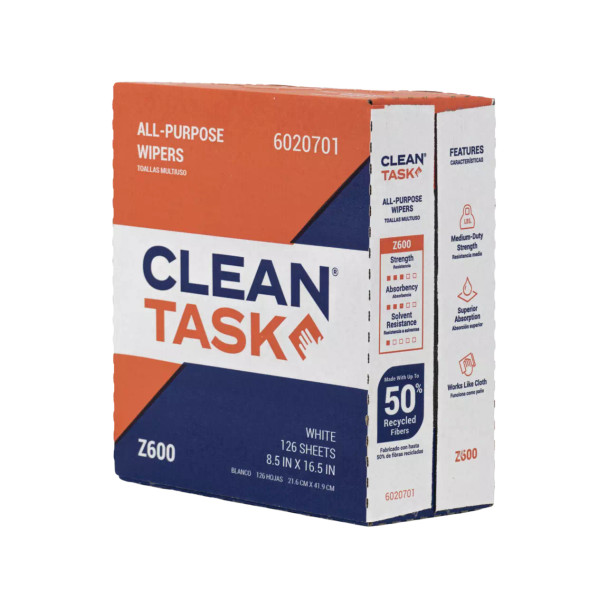 Clean Task All-Purpose Z600 white Pop-Up Box angled left