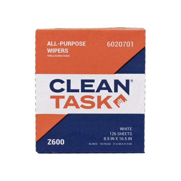 Clean Task All-Purpose Z600 white 126-sheet Pop-Up Box facing front