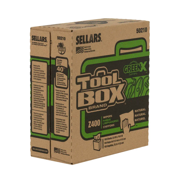 All-Purpose Eco Z400 Wipers - Pop-Up Box, Natural, 100 Sheets