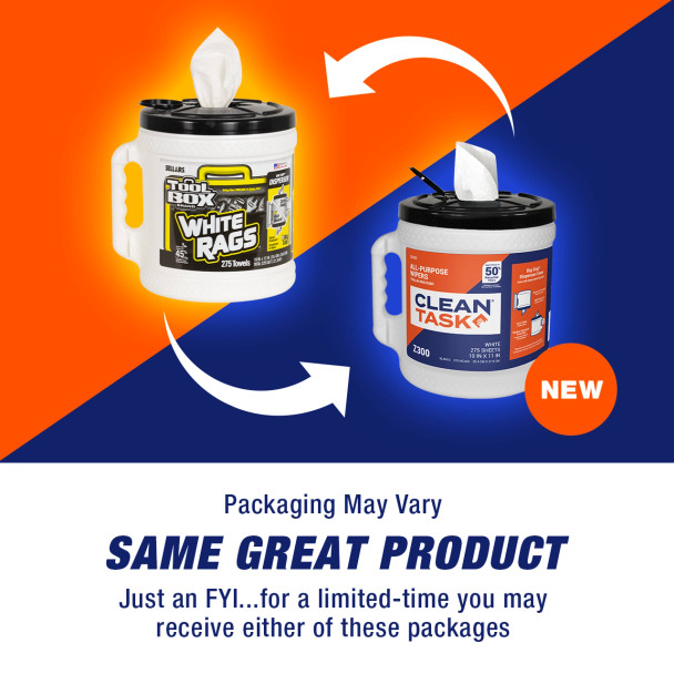 TOOLBOX® Z300 Wipers - Big Grip® Dispenser White, 275 sheets for portable cleaning