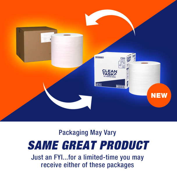 All-Purpose Z300 Wipers - Jumbo Roll, White, 950 Sheets