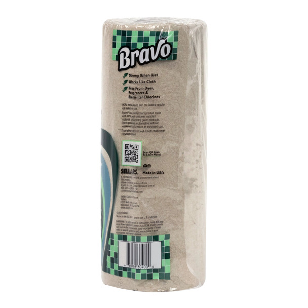 Eco-friendly Bravo Kitchen Paper Towels natural single roll with 105 sheets