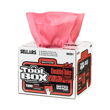 WaterWeave® T800 Wipers | Pop-Up Box - Red (140 Sheets) | High