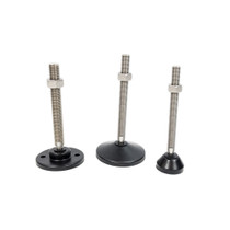 Stainless Steel Adjustable Feet Black Plastic Bases 10mm Thread Diameter | Arnott Group