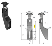 Guide Bracket - Small. Ø12, Ø10.5 Mounting Slot