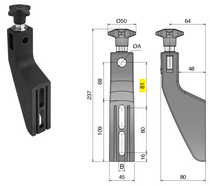 Guide Bracket - Medium. Ø12, Ø10.5 Mounting Slot