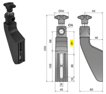 Adjustable Guide Bracket - Medium. Ø14, Ø10.5 Mounting Slots