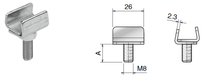 Connecting Element For Connical Side Guide - M8 x 26mm