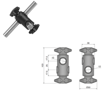 Cross Clamp With Star Knob - Ø12