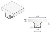 T-shape (40mm) Conical Guide Rail, 1.5mm Profile, 3m Length T-shape (40mm) Conical Guide Rail, 1.5mm Profile, 3m Length