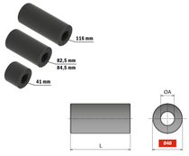 Watertight Return Roller Ø40 - 82.5mm Long, Ø20mm ID Watertight Return Roller Ø40 - 82.5mm Long, Ø20mm ID