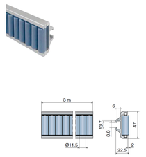 Side Roller Guide Type B, 3m Long