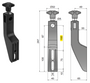 Guide Bracket - Large. Ø12, Ø10.5 Mounting Slots