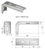 Pressed L-Bracket - Stainless Steel (Without Nose). 140mm