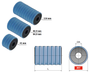 Watertight Return Roller With Rubber Ø57 - 82.5mm Long, Ø16mm ID