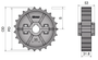 Molded Split Drive Sprocket For Chain 881, 25T, Ø35