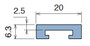 Flat Profile A=20mm White Uhmw-pe L=10ft/3m 