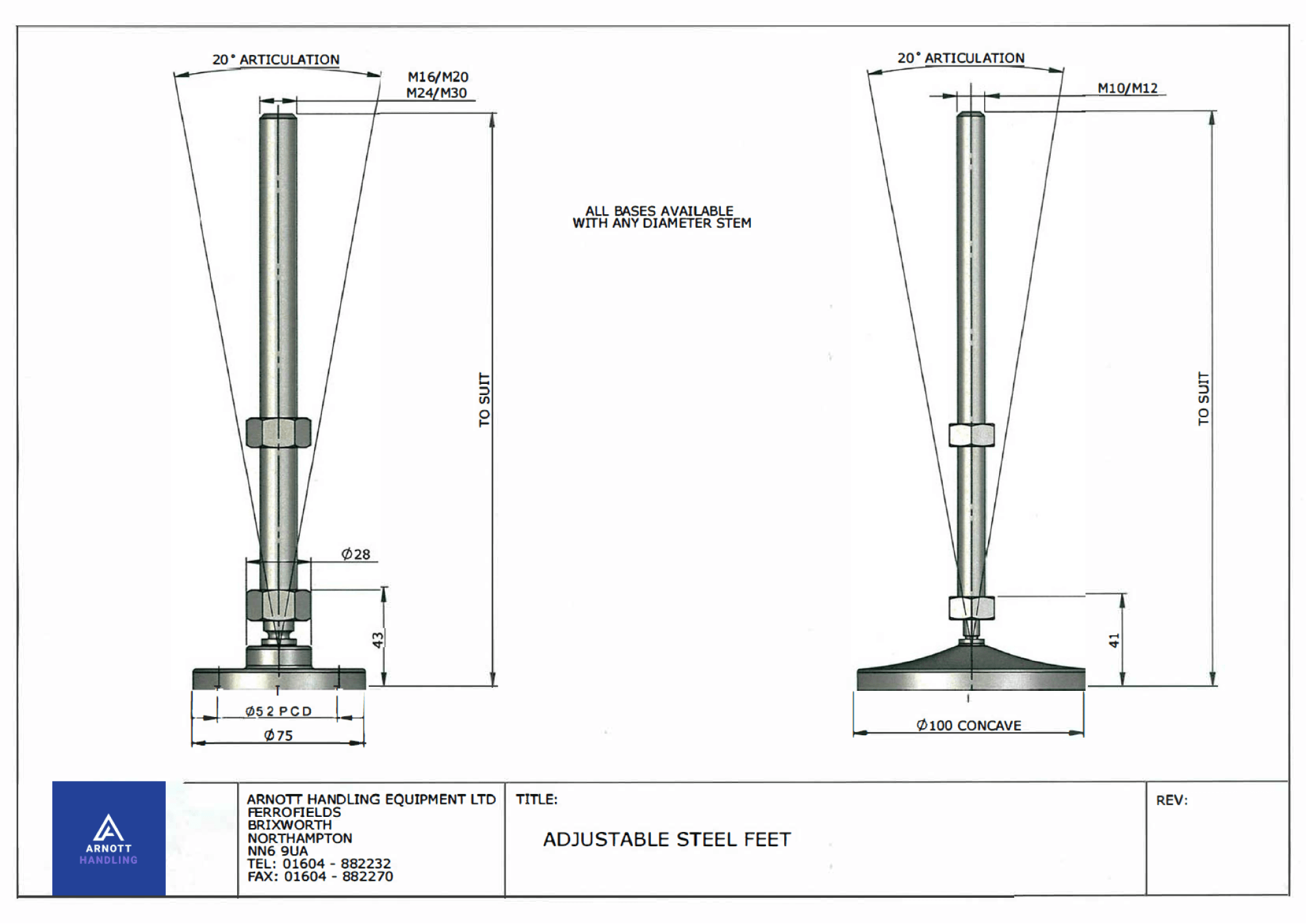 Adjustable Feet Metal Bases 1