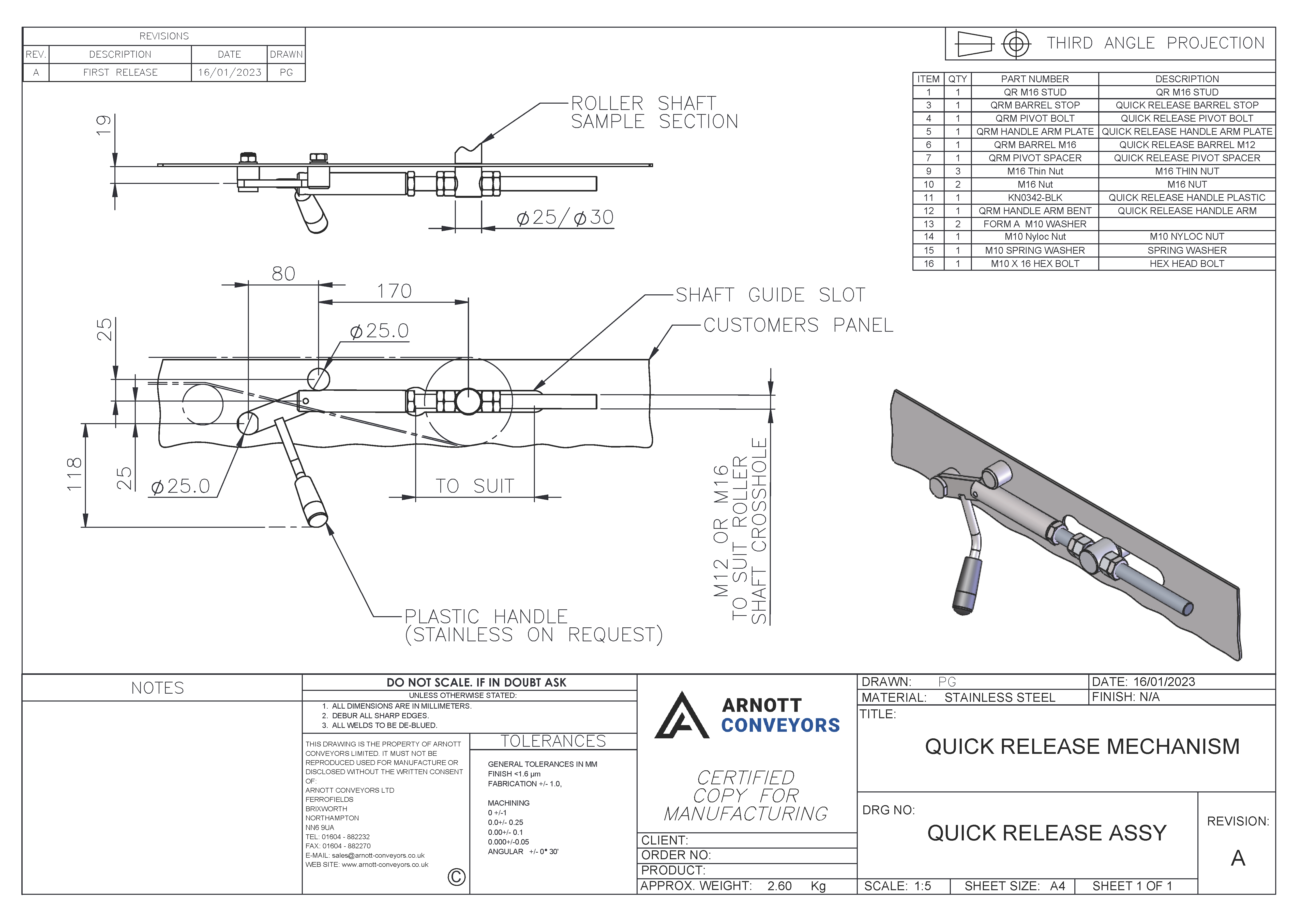 M16 Quick Release Mechanism