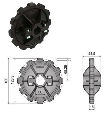 Molded Split Drive Sprocket For Chain 880, 10T, Ø30 Bored