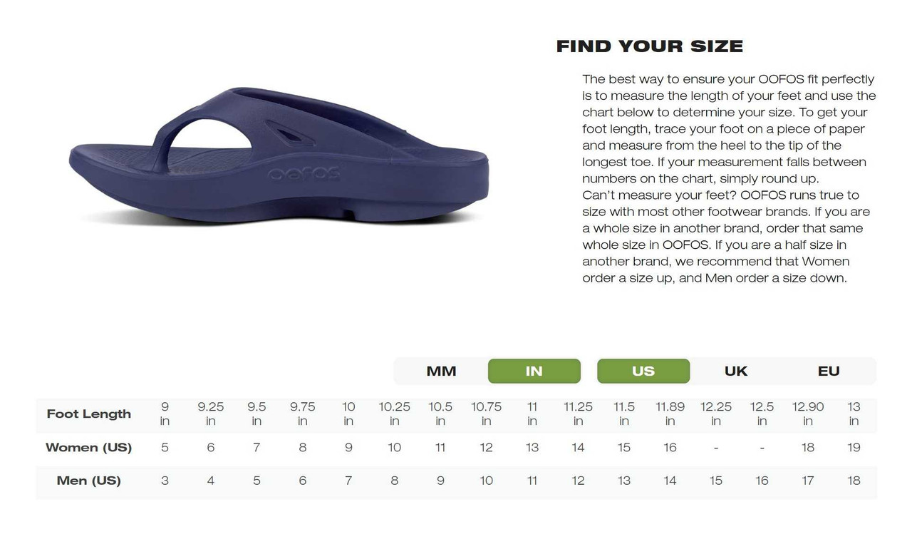 OOFOS OOriginal Recovery Thong Sandal On Track Field Inc