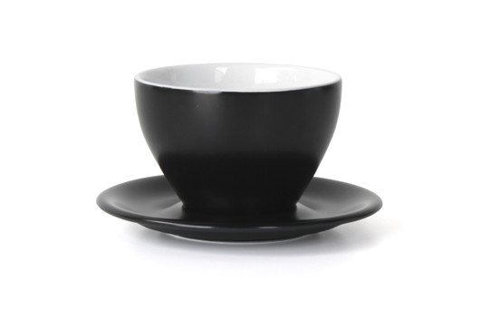 notNeutral Lino Large Latte Cup & Saucer - Grey (12oz/355ml)