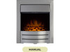 Cosmos Electric Fire with optional Remote and Spacer in Brushed Steel