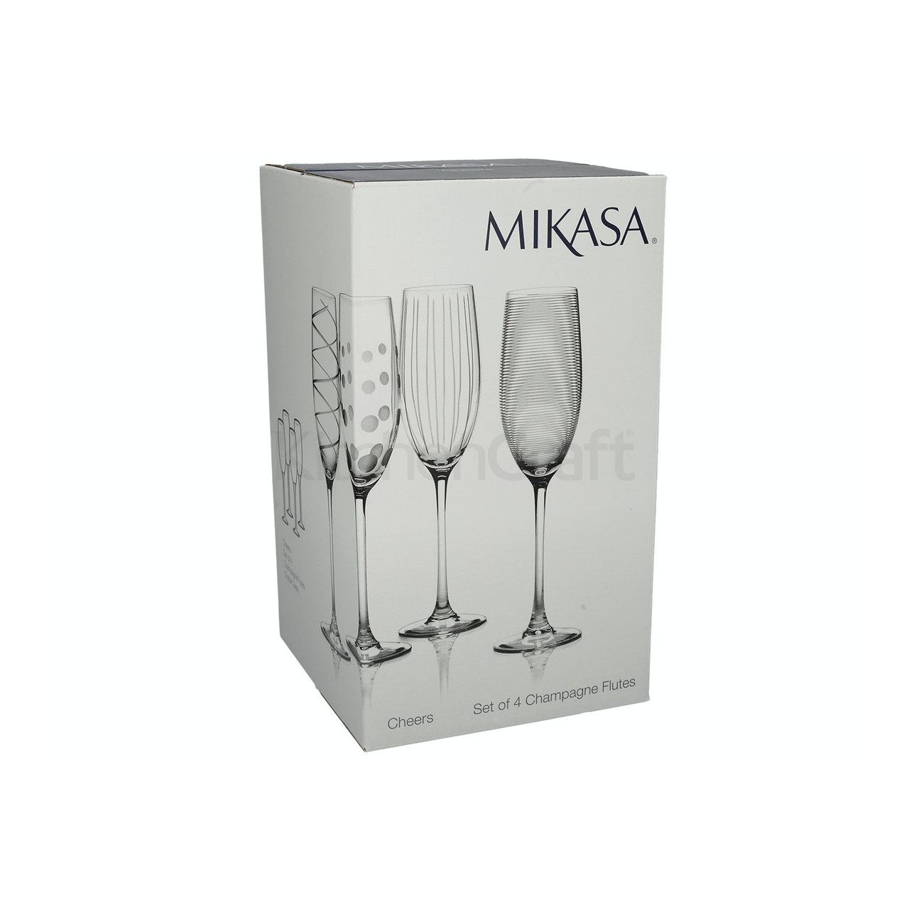 Mikasa Cheers Set Of 4 Flute Glasses (LOCAL DELIVERY ONLY)