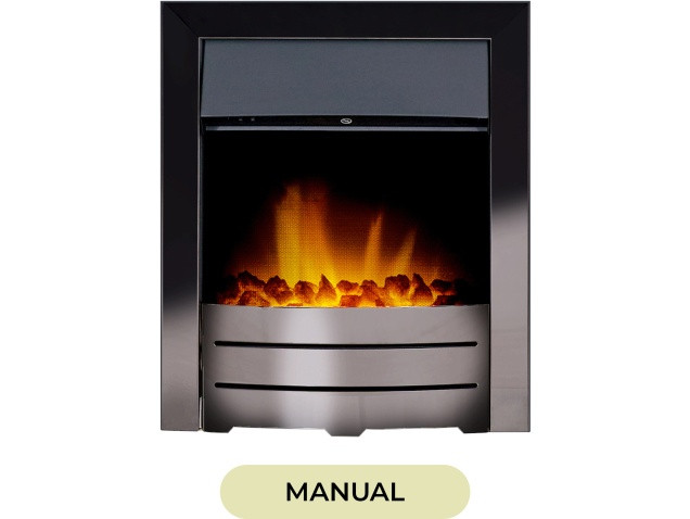 Cosmos Electric Fire with optional Remote and Spacer in Obsidian Black Chrome