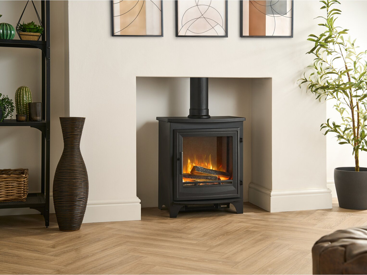 Harlow Electric Stove with Cast Door Black
