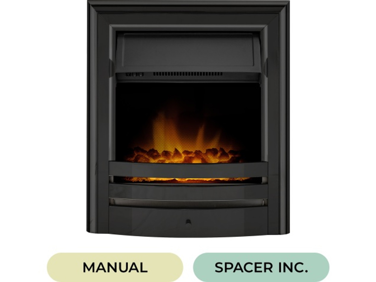 Borealis Electric Fire with Optional Remote and Spacer in Black Chrome Borealis Electric Fire with Optional Remote and Spacer in Black Chrome