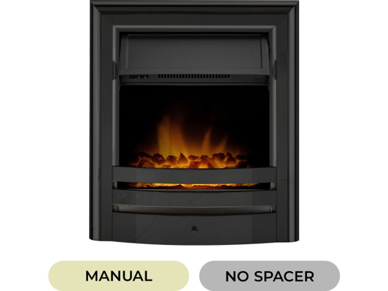 Borealis Electric Fire with Optional Remote and Spacer in Black Chrome