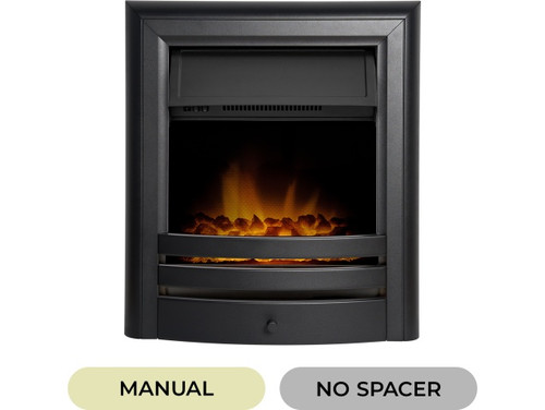 Borealis Electric Fire with Optional Remote and Spacer in Matt Black Borealis Electric Fire with Optional Remote and Spacer in Matt Black