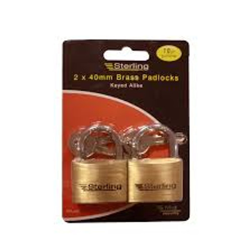 Sterling 2 x 40mm Brass Padlocks 