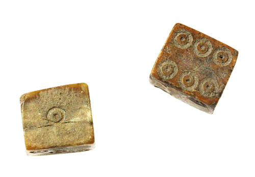 Pair of Roman Bone Gaming Dice, "Kubia" Pair of Roman Bone Gaming Dice, "Kubia"