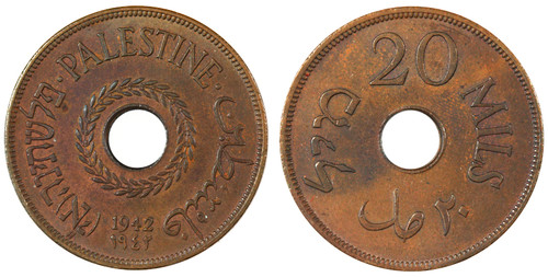 Palestine, British Mandate, 20 Mils Palestine, British Mandate, 20 Mils