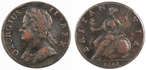King George II Half Penny, Great Britian