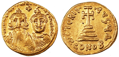 Heraclius and Heraclius Constantine Gold AV Solidus Heraclius and Heraclius Constantine Gold AV Solidus