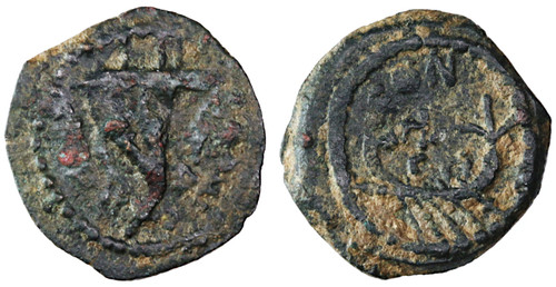 Herod Archelaus Double AE Prutah Herod Archelaus Double AE Prutah